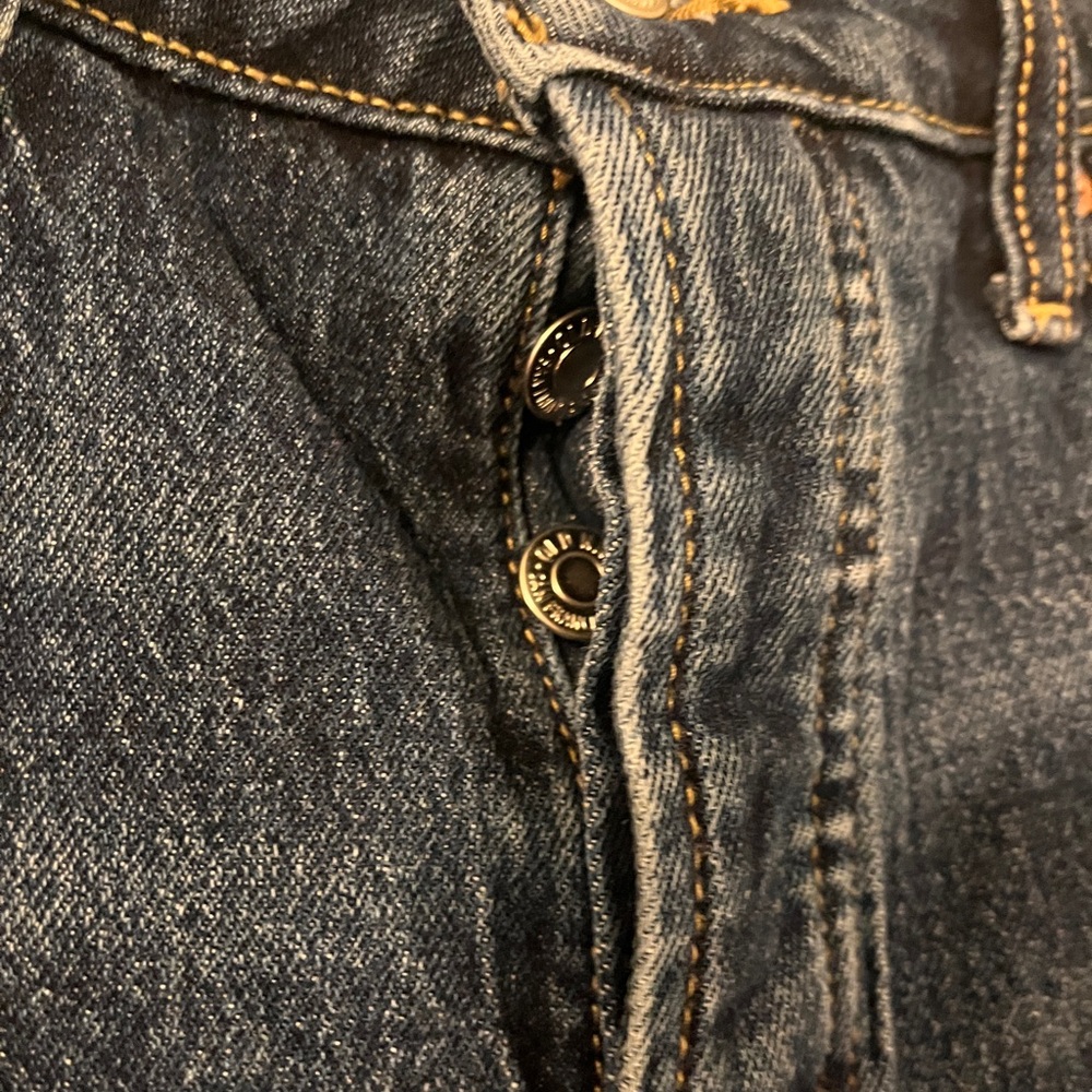 High Waisted Button Fly OG Straight Ankle Jeans - Picture 3 of 5